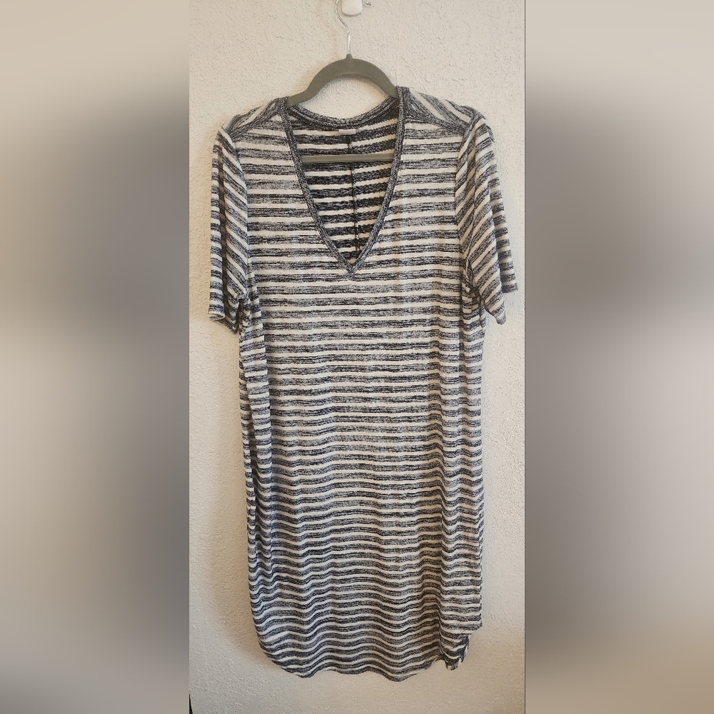 Gap Striped V-Neck T-Shirt Dress